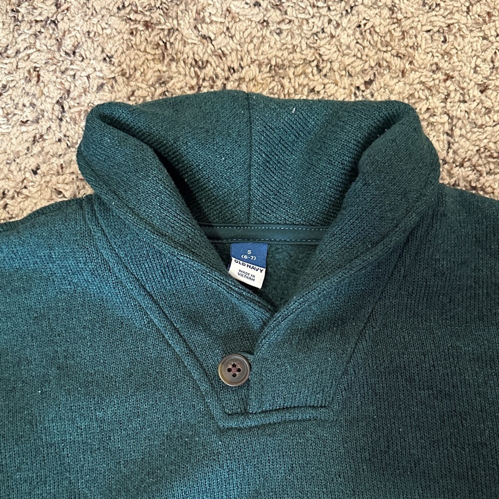 Old Navy Boys Dark Green Crewneck Sweater, Small - Picture 4 of 4